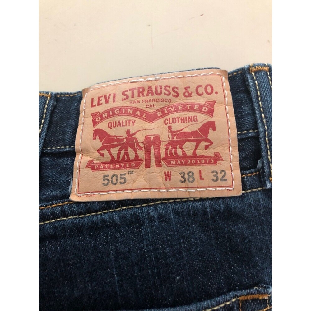 Levi's 505 Jeans Men's 38 x 32 Blue Denim‎ Straight Leg Exc. Cond.